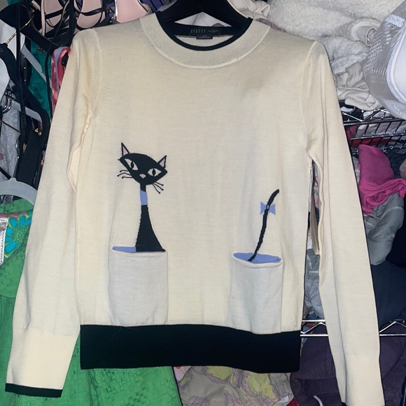 kate spade Sweaters - One of a kind brand new Kate Spade ♠️ Broome Street kitty sweater size small